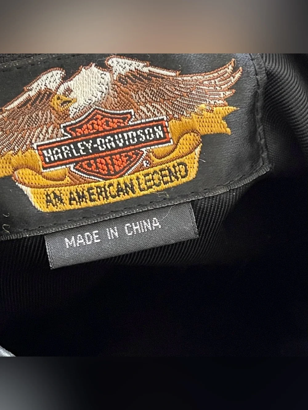 Harley Davidson Black Faux Leather Mini Backpack Drawstring Motorcycle Bag